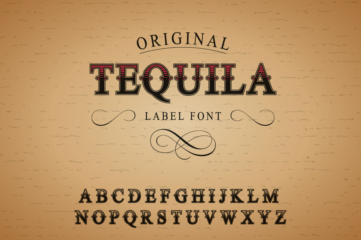 Tequila label font Display Fonts on Creative Market