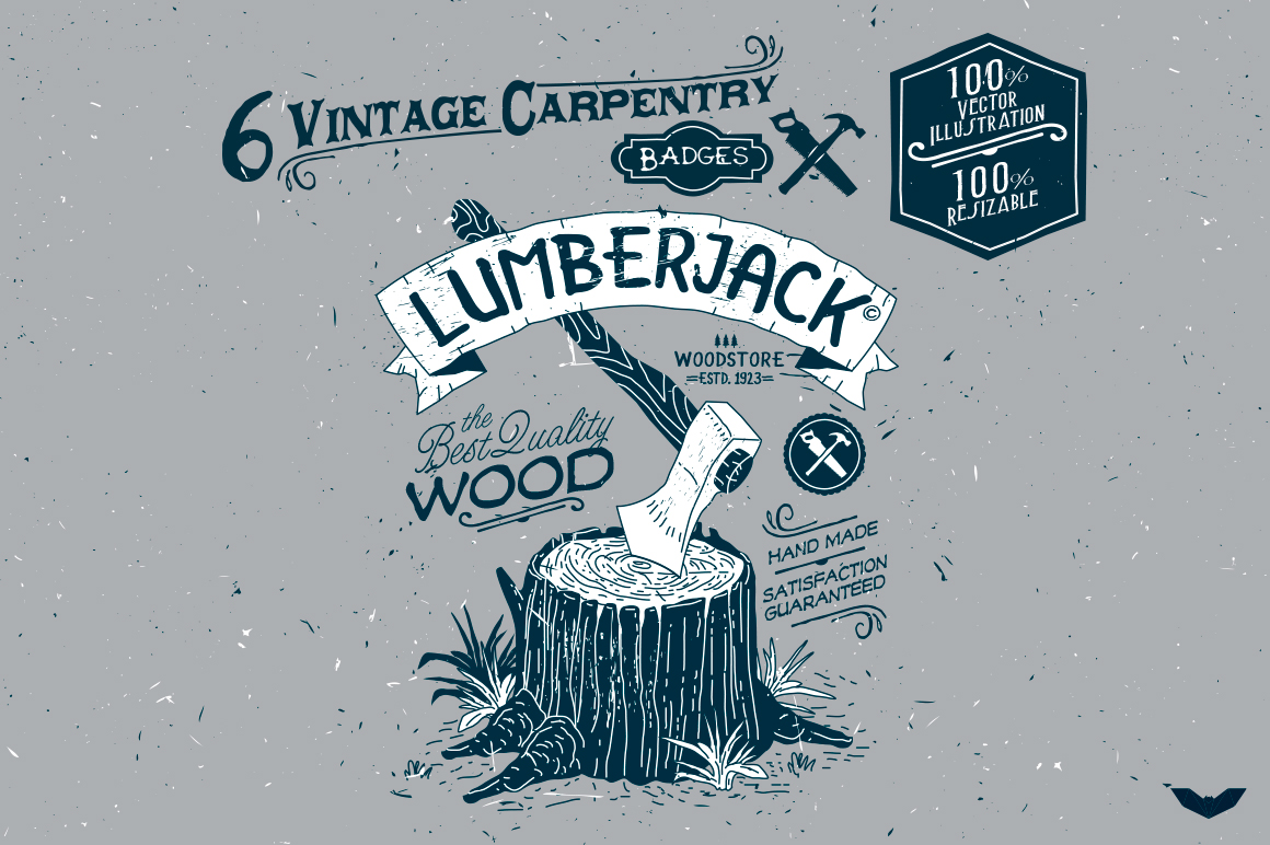 carpentry logos badges templates creative template woodworking badge market vector workshop recommended creativemarket