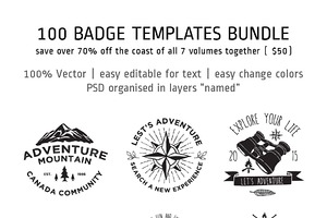100 Badge Templates Bundle