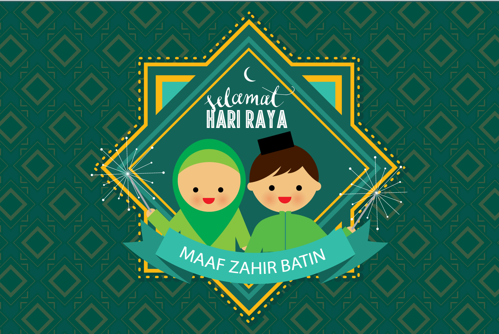 Hari raya greeting vector ~ Illustrations on Creative Market
