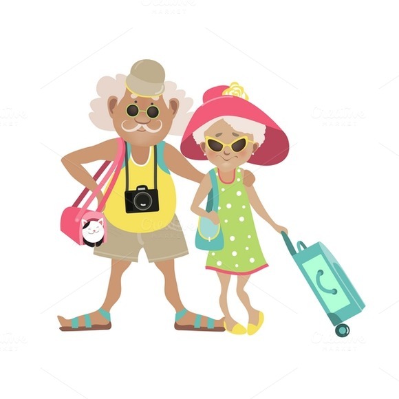 Illustration Of An Elderly Couple Illustration Of An Elderly Couple