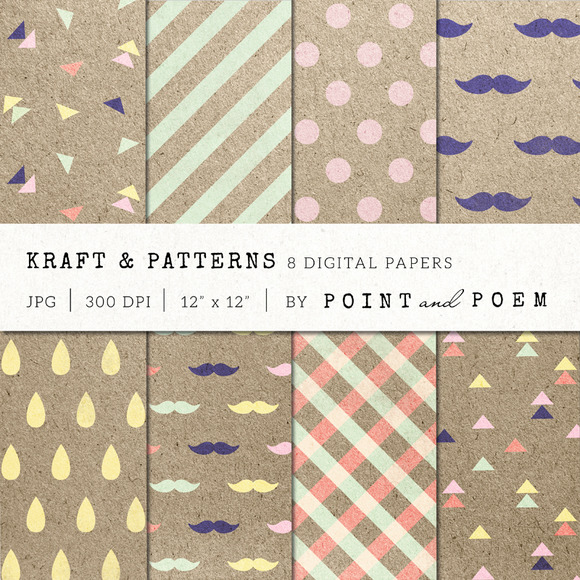 Kraft Hipster Digital Paper Kraft Hipster Digital Paper