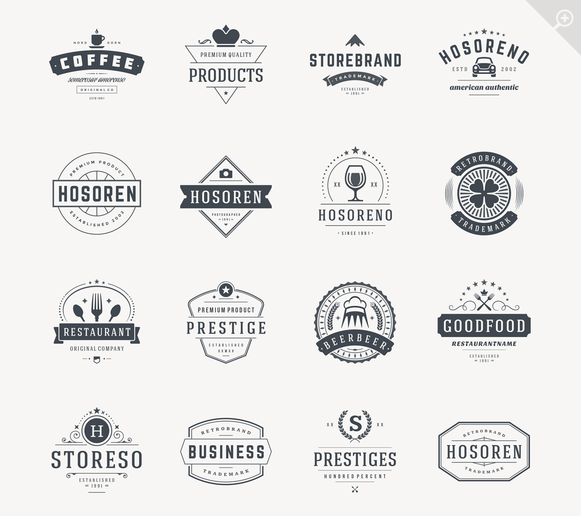 16 Vintage Logotypes or Badges ~ Logo Templates on Creative Market