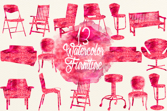 Watercolor Cherry Red Furniture Watercolor Cherry Red Furniture