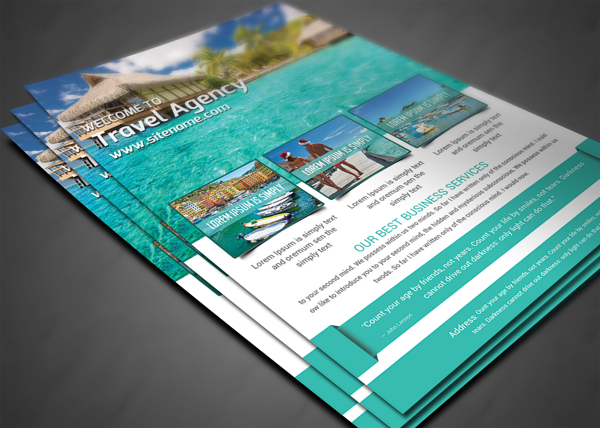 Holiday Travel Flyer Print Templates ~ Flyer Templates on Creative Market