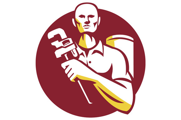 Plumber Monkey Wrench Front Circle R Plumber Monkey Wrench Front Circle R