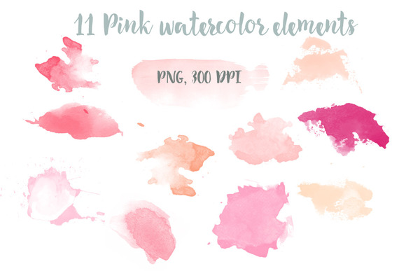 Pink Watercolor Elements Clip Art Pink Watercolor Elements Clip Art