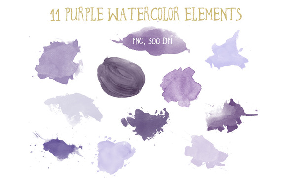 Purple Watercolor Elements Clipart Purple Watercolor Elements Clipart