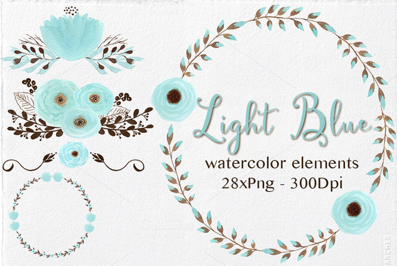 Watercolor Hand-painted Elements Watercolor Hand-painted Elements