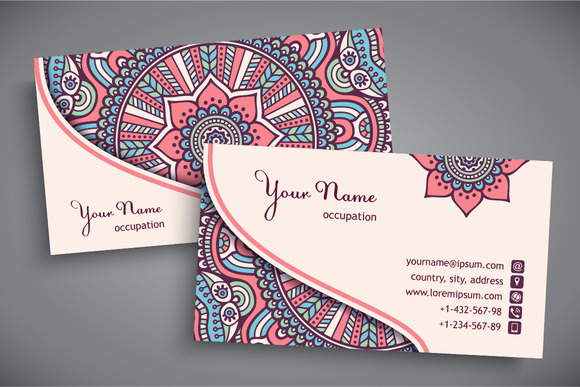 Business cards in ethnic style ~ Business Card Templates 