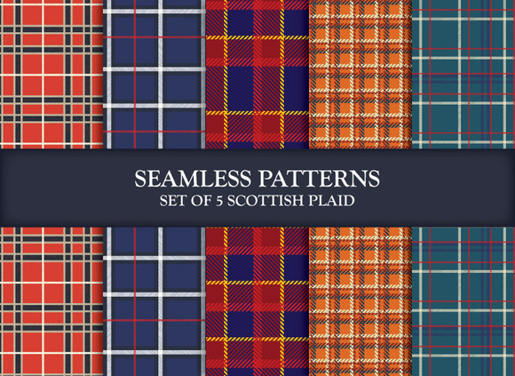 5 Seamless Patterns Scottish Plaids 5 Seamless Patterns Scottish Plaids