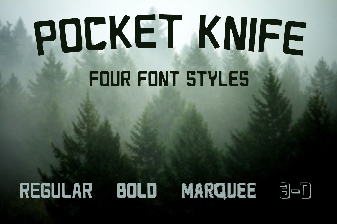 Pocket Knife Font in Four Styles Display Fonts on Creative Market