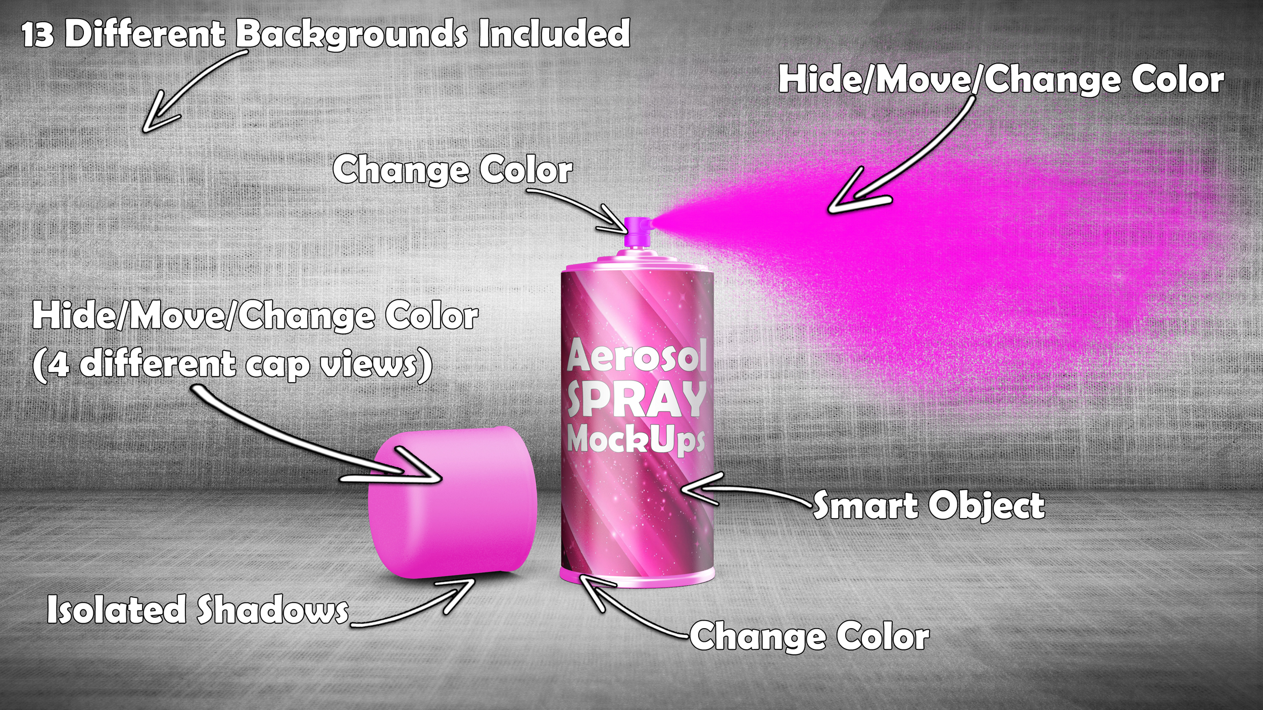 Download Aerosol Spray Can Mockup ~ Product Mockups on Creative Market
