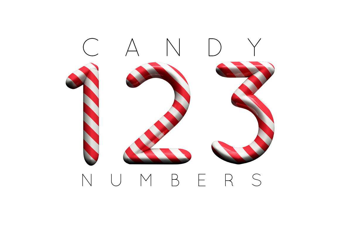 Candy cane numbers Graphics on Creative Market