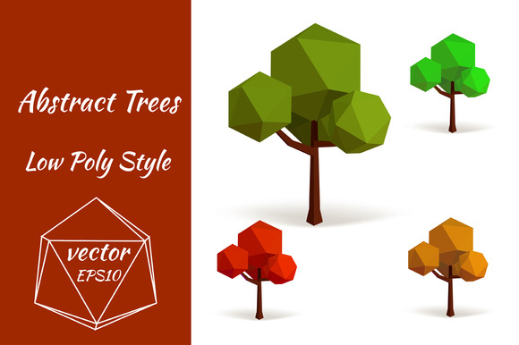 Set Of Color Vector Trees Set Of Color Vector Trees