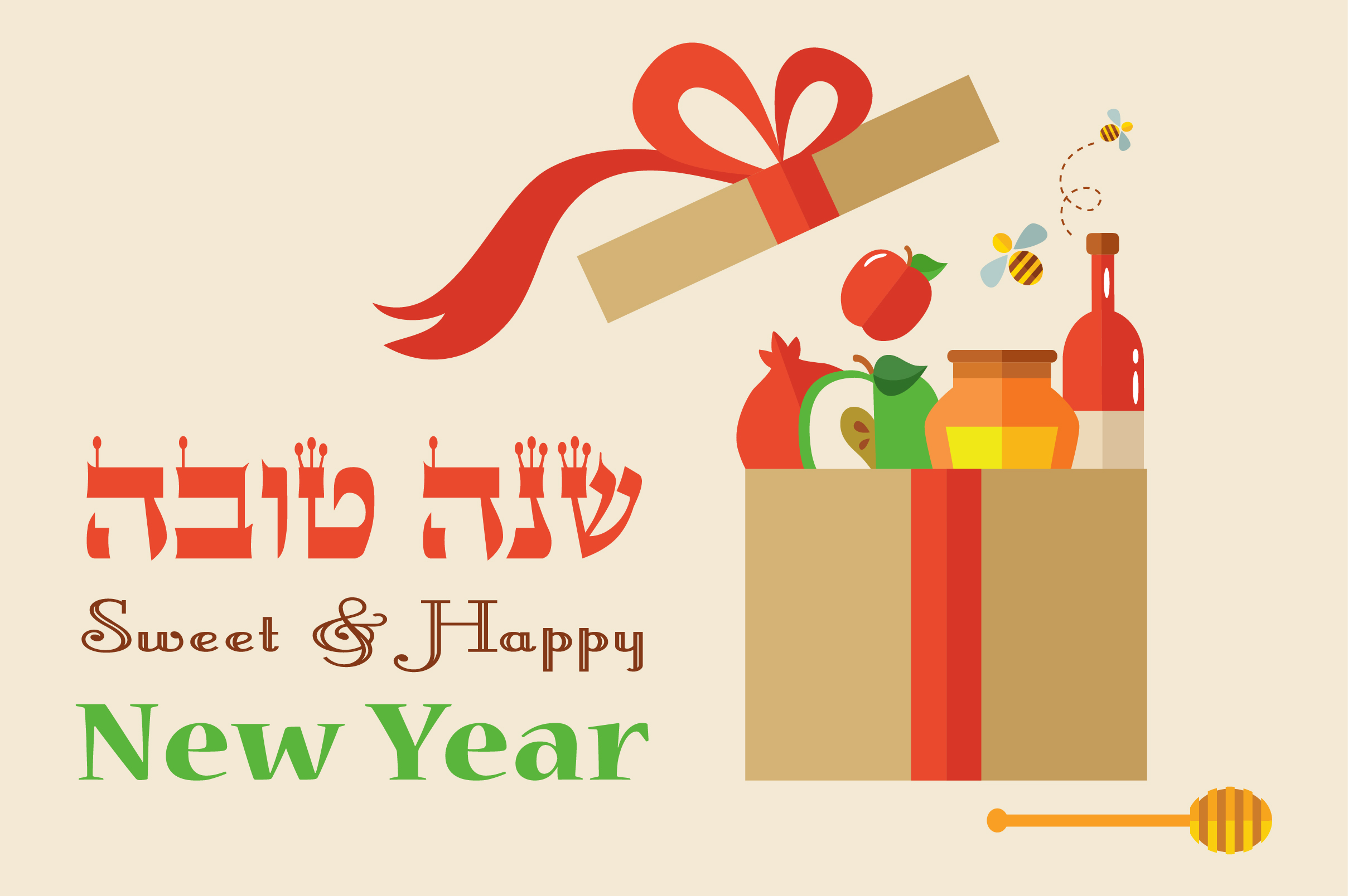 Greeting cards For Jewish New Year2 Illustrations on Creative Market