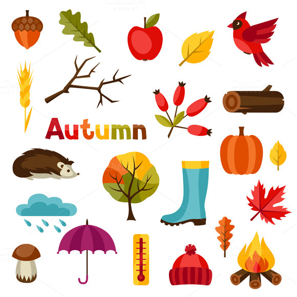 Backgrounds With Autumn Icons
