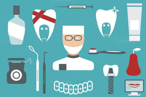 Flat Design Collection Of Dentistry
