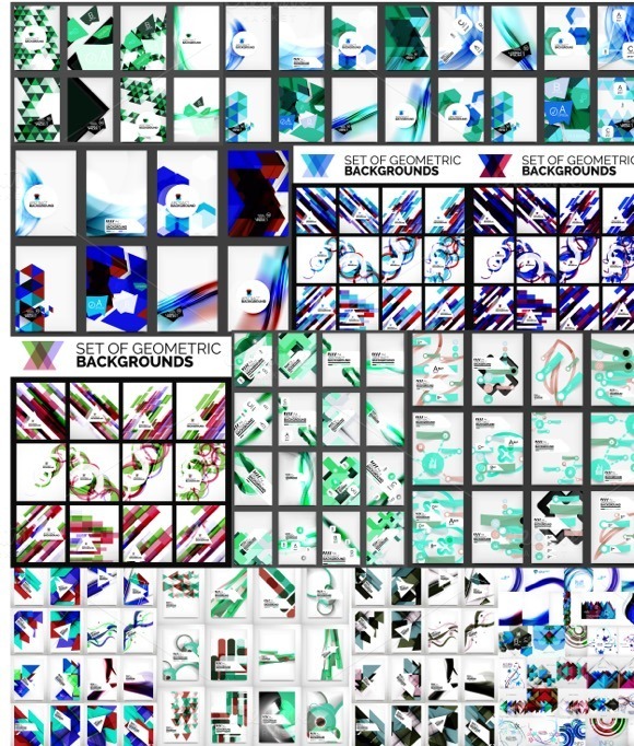 Abstract Geometric Backgrounds Set Abstract Geometric Backgrounds Set