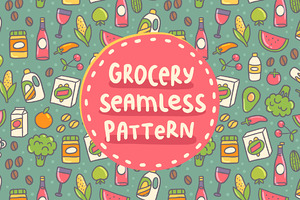 Vector Grocery seamless pattern