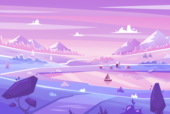 Village Landscape Vector Village Landscape Vector