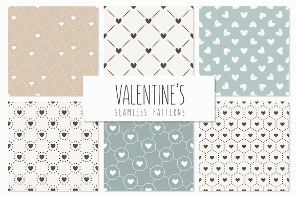 Valentine's Seamless Patterns Set Valentine's Seamless Patterns Set
