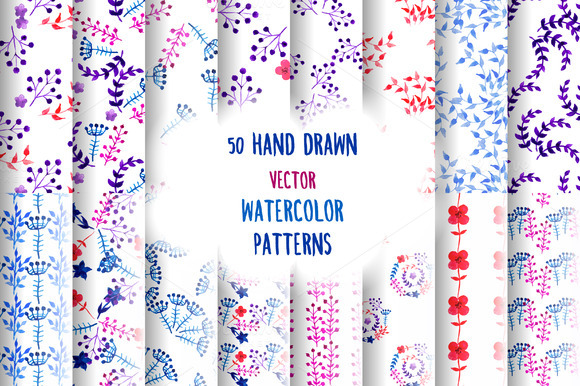 50 Watercolor Floral Patterns