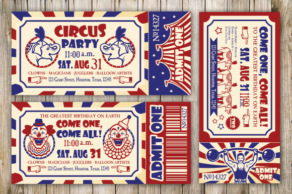 Birthday Card With Circus Ticket Birthday Card With Circus Ticket