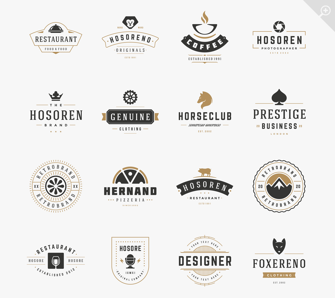 16 Vintage Logotypes or Badges ~ Logo Templates on Creative Market