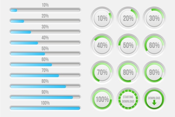 Vector Progress Bars Elements Vector Progress Bars Elements