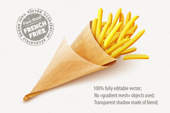 French Fries Potatoes In Paper Bag French Fries Potatoes In Paper Bag