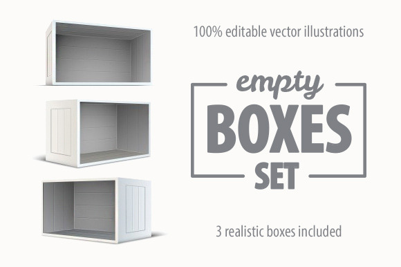 Set Of White Empty Wooden Boxes Set Of White Empty Wooden Boxes