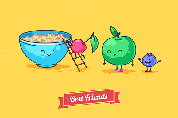 Fruit Diet Vector Funny Cartoons Fruit Diet Vector Funny Cartoons