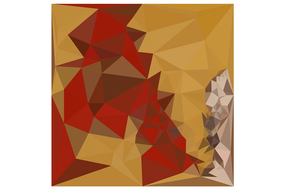 Red Ginger Abstract Low Polygon Back Red Ginger Abstract Low Polygon Back