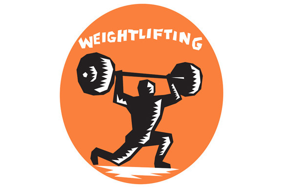 Weightlifter Lifting Weights Oval Wo Weightlifter Lifting Weights Oval Wo