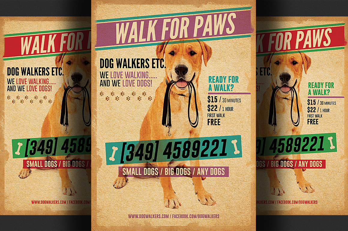 Dog Walking Flyer Template Free