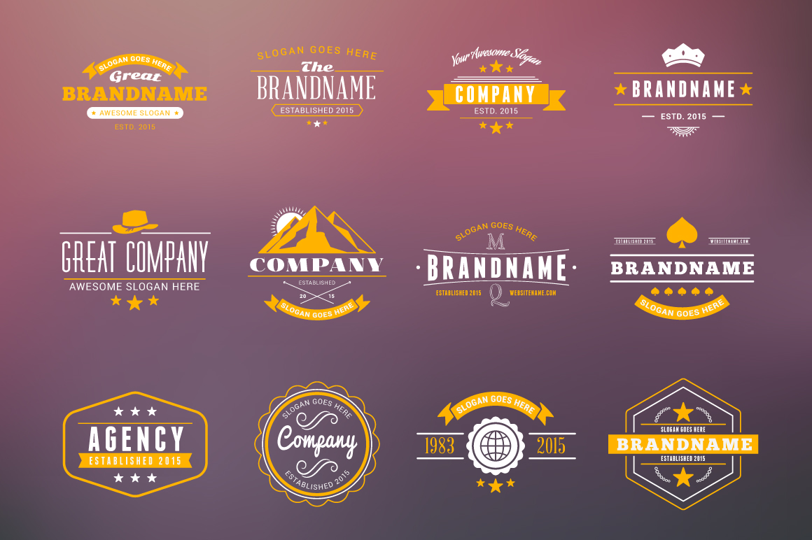 Set of Vintage Badges ~ Logo Templates on Creative Market