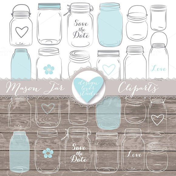 Vector Mason Jar clipart ~ Illustrations on Creative Market