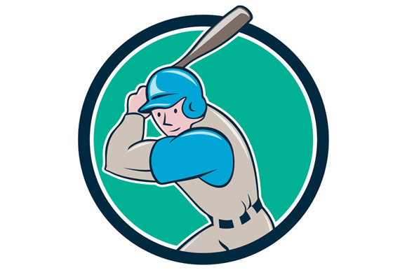 Baseball Player Batting Circle Carto Baseball Player Batting Circle Carto