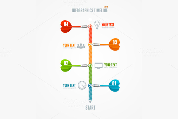 Vector Timeline Infographic And Dart Vector Timeline Infographic And Dart