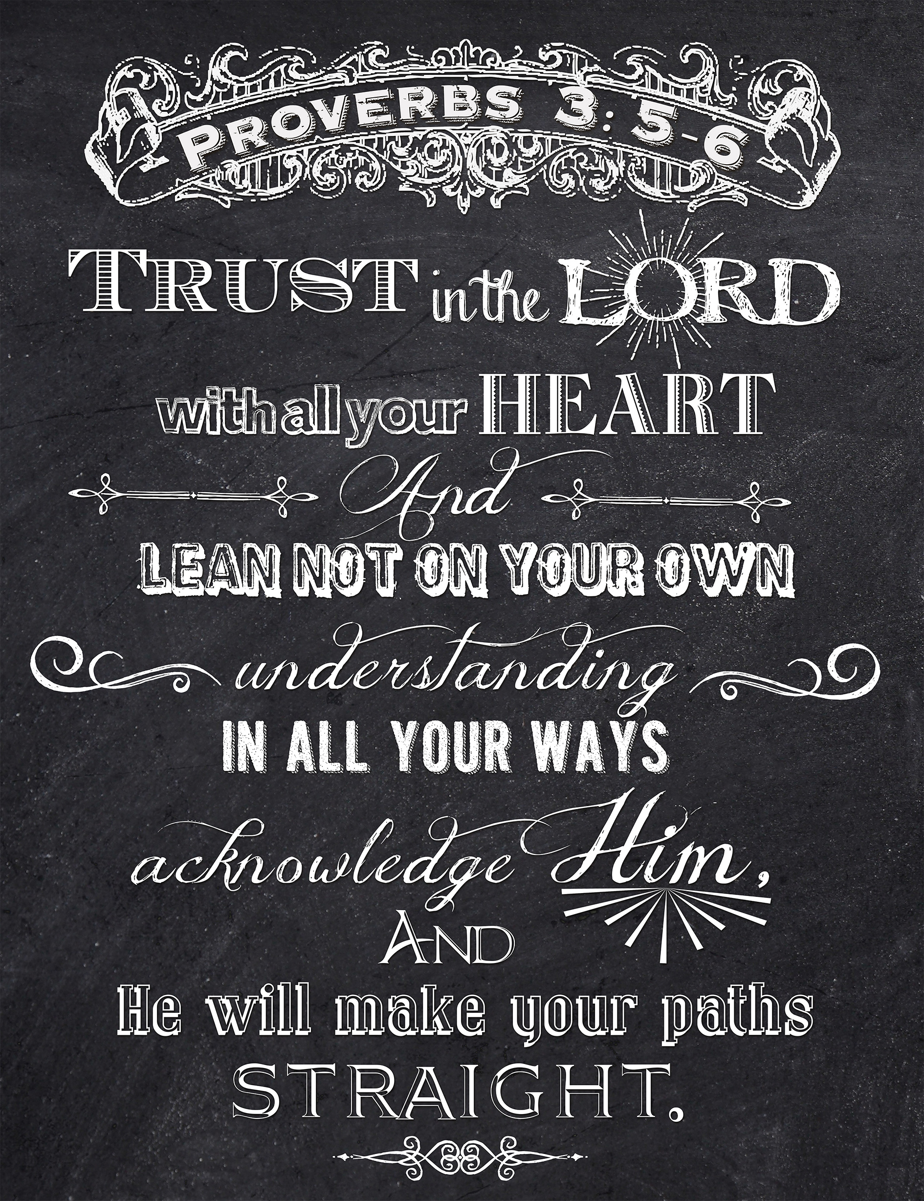 Chalkboard-Trust In The Lord ~ Illustrations on Creative Market