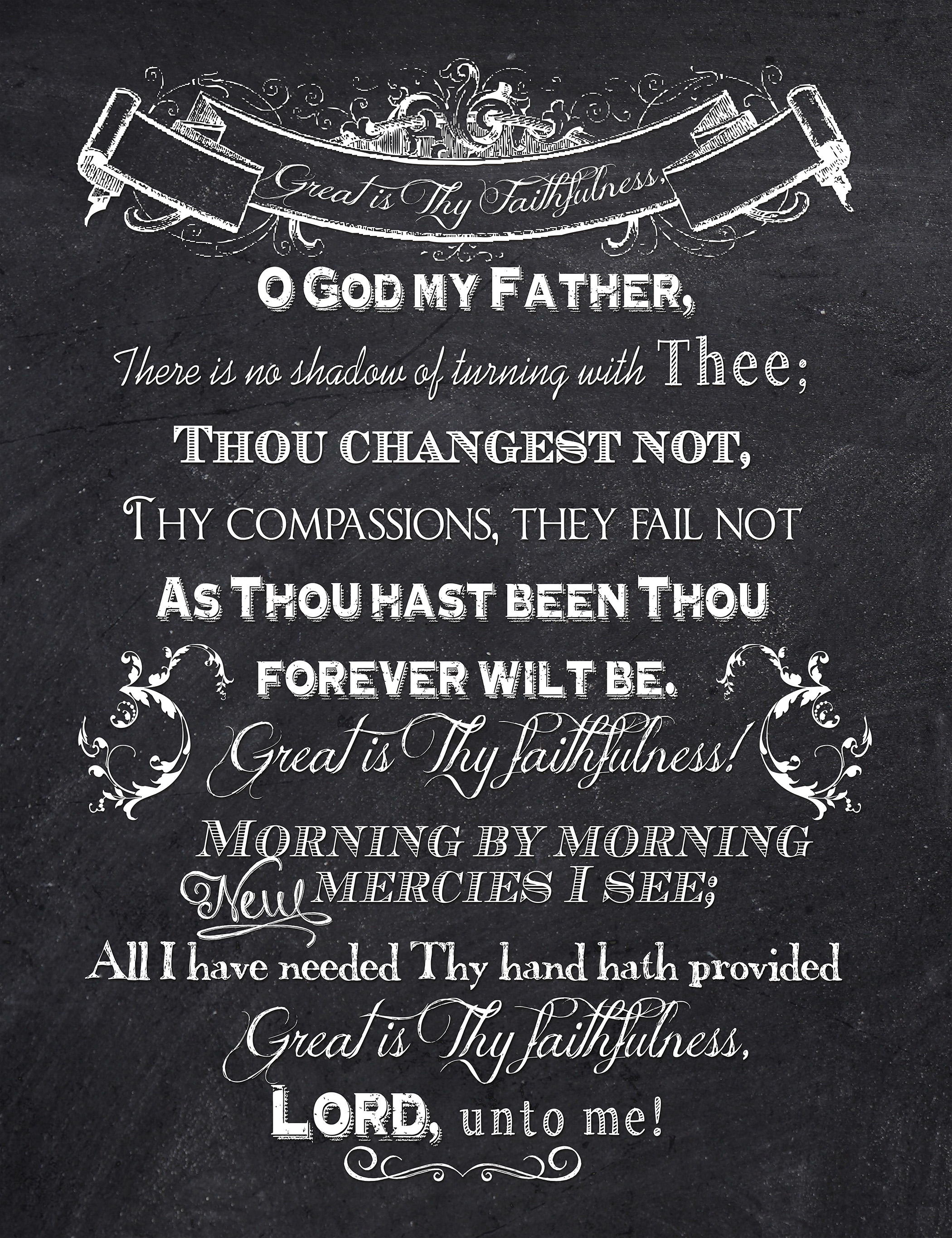 Chalkboard-great Is Thy Faithfulness ~ Illustrations On Creative Market