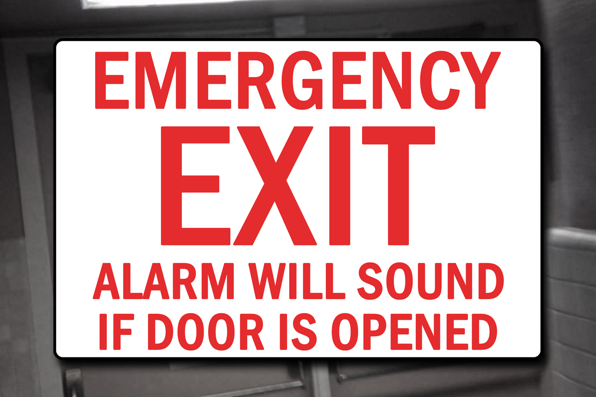 Emergency Exit Sign Decal Metal on Creative Market