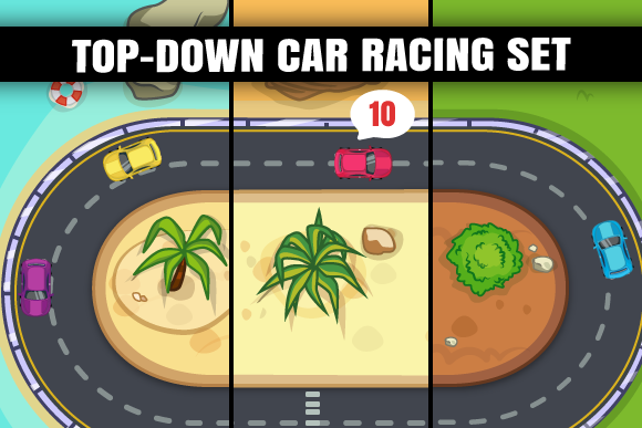 Top Down Car Racing Set Top Down Car Racing Set