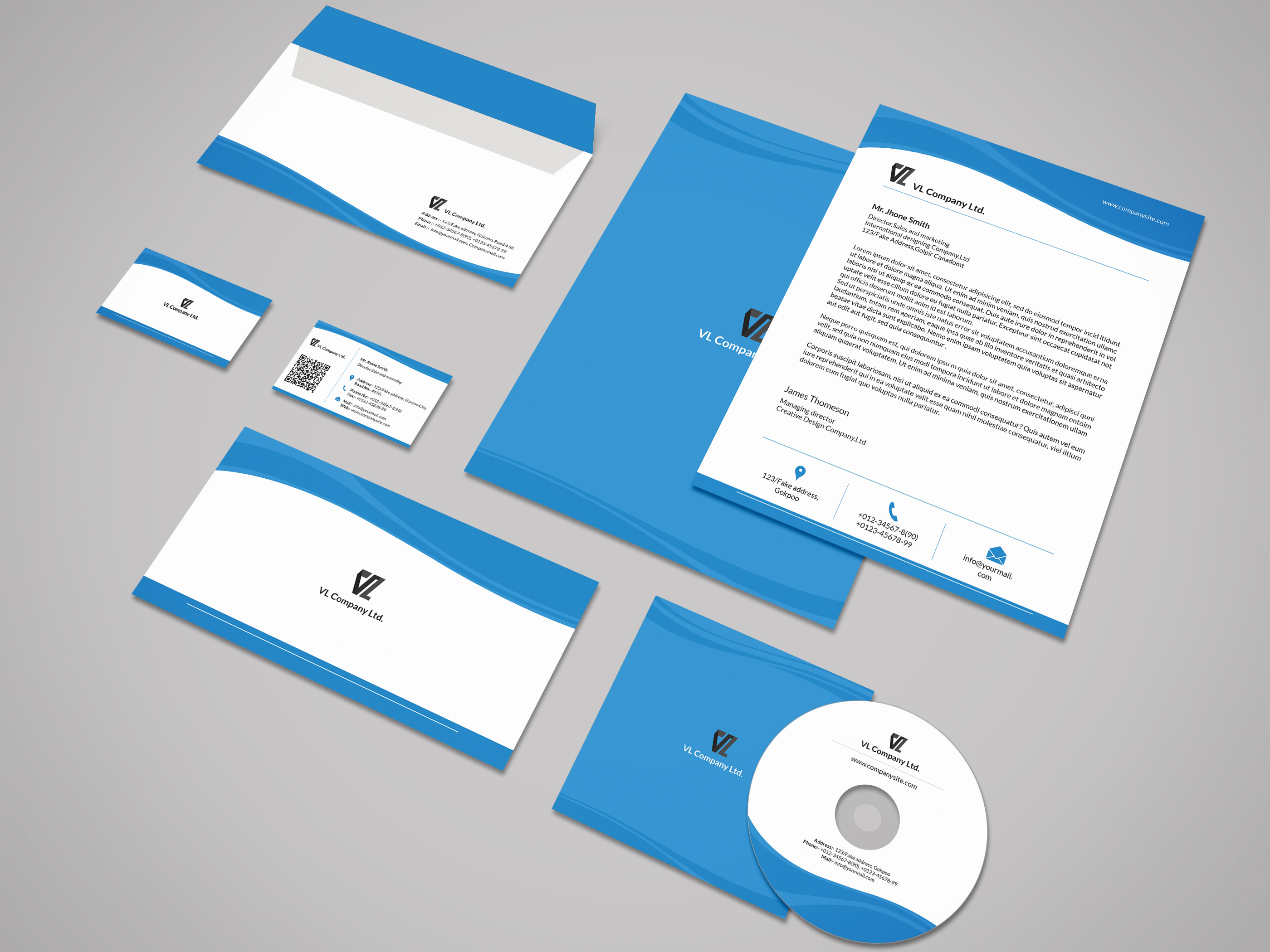 Clean Corporate Identity-V01 ~ Stationery Templates on Creative Market