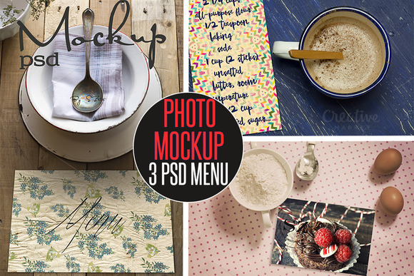 3 Menu PSD Photo Mockup 3 Menu PSD Photo Mockup