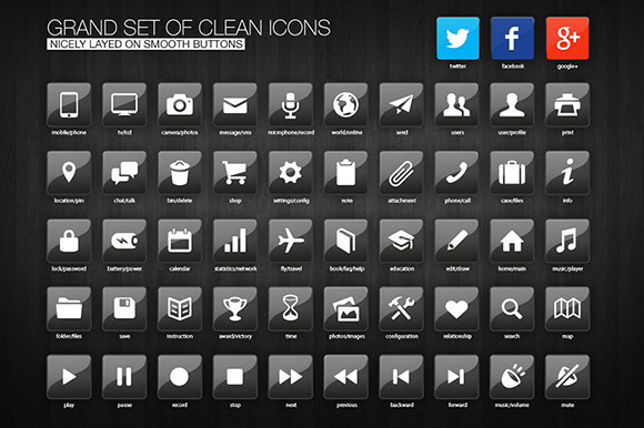 Grand Set Of Icons Buttons