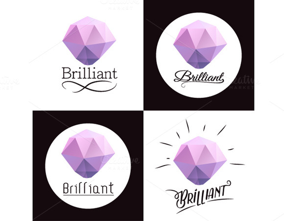 Set Of Logos With Diamond Set Of Logos With Diamond