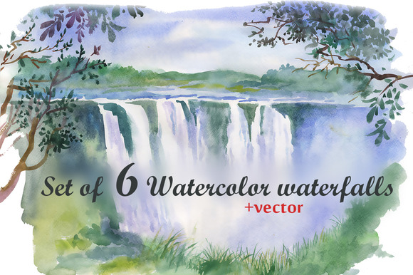 Watercolor Waterfalls Watercolor Waterfalls