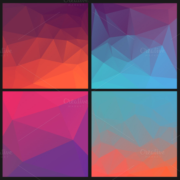 24 Low Poly Vector Backgrounds 24 Low Poly Vector Backgrounds